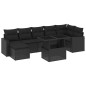 vidaXL Set de sofás de jardín 8 piezas y cojines ratán sintético negro vidaXL Set de sofás de jardín 8 piezas y cojines ratán sintético negro