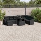 vidaXL Set de sofás de jardín 8 piezas y cojines ratán sintético negro vidaXL Set de sofás de jardín 8 piezas y cojines ratán sintético negro
