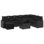 vidaXL Set de sofás de jardín 8 piezas y cojines ratán sintético negro vidaXL Set de sofás de jardín 8 piezas y cojines ratán sintético negro