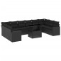 vidaXL Set de sofás de jardín 11 pzas y cojines ratán sintético negro