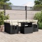 vidaXL Set de sofás de jardín 7 pzas con cojines ratán sintético negro vidaXL Set de sofás de jardín 7 pzas con cojines ratán sintético negro