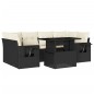 vidaXL Set de sofás de jardín 7 pzas con cojines ratán sintético negro vidaXL Set de sofás de jardín 7 pzas con cojines ratán sintético negro