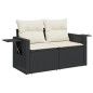 vidaXL Set de sofás de jardín 7 pzas con cojines ratán sintético negro vidaXL Set de sofás de jardín 7 pzas con cojines ratán sintético negro