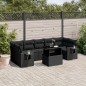 vidaXL Set de sofás de jardín 8 piezas y cojines ratán sintético negro vidaXL Set de sofás de jardín 8 piezas y cojines ratán sintético negro