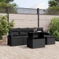 vidaXL Set de sofás de jardín 6 piezas y cojines ratán sintético negro vidaXL Set de sofás de jardín 6 piezas y cojines ratán sintético negro