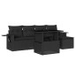vidaXL Set de sofás de jardín 6 piezas y cojines ratán sintético negro vidaXL Set de sofás de jardín 6 piezas y cojines ratán sintético negro