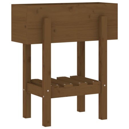 vidaXL Jardinera madera maciza de pino marrón miel 62x30x69 cm 