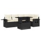 vidaXL Set de sofás de jardín 6 piezas y cojines ratán sintético negro vidaXL Set de sofás de jardín 6 piezas y cojines ratán sintético negro