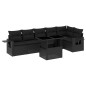 vidaXL Set de sofás de jardín 7 pzas con cojines ratán sintético negro
