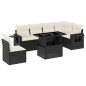 vidaXL Set de sofás de jardín 7 pzas con cojines ratán sintético negro vidaXL Set de sofás de jardín 7 pzas con cojines ratán sintético negro
