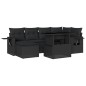 vidaXL Set de sofás de jardín 7 pzas con cojines ratán sintético negro vidaXL Set de sofás de jardín 7 pzas con cojines ratán sintético negro