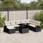 vidaXL Set de sofás de jardín 8 piezas y cojines ratán sintético negro vidaXL Set de sofás de jardín 8 piezas y cojines ratán sintético negro