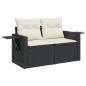 vidaXL Set de sofás de jardín 8 piezas y cojines ratán sintético negro vidaXL Set de sofás de jardín 8 piezas y cojines ratán sintético negro