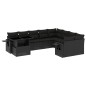 vidaXL Set de sofás de jardín 10 pzas cojines ratán sintético negro vidaXL Set de sofás de jardín 10 pzas cojines ratán sintético negro