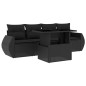 vidaXL Set de muebles de jardín 5 pzas y cojines ratán sintético negro vidaXL Set de muebles de jardín 5 pzas y cojines ratán sintético negro