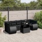 vidaXL Set de sofás de jardín 8 piezas y cojines ratán sintético negro vidaXL Set de sofás de jardín 8 piezas y cojines ratán sintético negro