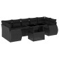 vidaXL Set de sofás de jardín 8 piezas y cojines ratán sintético negro vidaXL Set de sofás de jardín 8 piezas y cojines ratán sintético negro