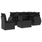 vidaXL Set de sofás de jardín 6 piezas y cojines ratán sintético negro vidaXL Set de sofás de jardín 6 piezas y cojines ratán sintético negro
