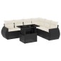 vidaXL Set de sofás de jardín 7 pzas con cojines ratán sintético negro vidaXL Set de sofás de jardín 7 pzas con cojines ratán sintético negro
