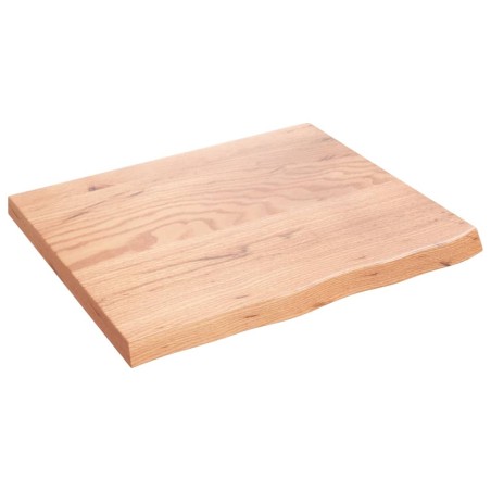 vidaXL Encimera de baño madera maciza tratada marrón claro 60x50x2 cm