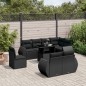 vidaXL Set de sofás de jardín 8 piezas y cojines ratán sintético negro vidaXL Set de sofás de jardín 8 piezas y cojines ratán sintético negro