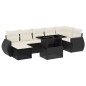 vidaXL Set de sofás de jardín 8 piezas y cojines ratán sintético negro vidaXL Set de sofás de jardín 8 piezas y cojines ratán sintético negro