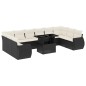 vidaXL Set de sofás de jardín 11 pzas y cojines ratán sintético negro vidaXL Set de sofás de jardín 11 pzas y cojines ratán sintético negro