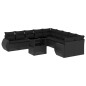 vidaXL Set de sofás de jardín 11 pzas y cojines ratán sintético negro vidaXL Set de sofás de jardín 11 pzas y cojines ratán sintético negro