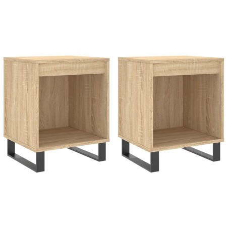 vidaXL Mesitas noche 2 uds madera ingeniería roble Sonoma 40x35x50 cm