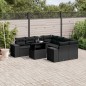 vidaXL Set de sofás de jardín 8 piezas y cojines ratán sintético negro vidaXL Set de sofás de jardín 8 piezas y cojines ratán sintético negro