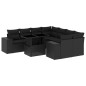 vidaXL Set de sofás de jardín 8 piezas y cojines ratán sintético negro vidaXL Set de sofás de jardín 8 piezas y cojines ratán sintético negro