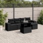 vidaXL Set de sofás de jardín 6 piezas y cojines ratán sintético negro vidaXL Set de sofás de jardín 6 piezas y cojines ratán sintético negro