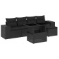 vidaXL Set de sofás de jardín 6 piezas y cojines ratán sintético negro vidaXL Set de sofás de jardín 6 piezas y cojines ratán sintético negro