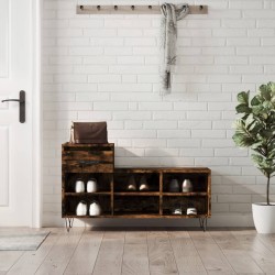vidaXL Mueble zapatero madera contrachapada roble ahumado 102x36x60 cm