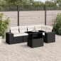 vidaXL Set de sofás de jardín 6 piezas y cojines ratán sintético negro vidaXL Set de sofás de jardín 6 piezas y cojines ratán sintético negro