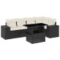 vidaXL Set de sofás de jardín 6 piezas y cojines ratán sintético negro vidaXL Set de sofás de jardín 6 piezas y cojines ratán sintético negro