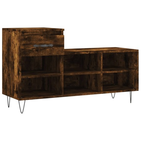vidaXL Mueble zapatero madera contrachapada roble ahumado 102x36x60 cm