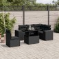 vidaXL Set de sofás de jardín 6 piezas y cojines ratán sintético negro