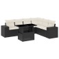 vidaXL Set de sofás de jardín 7 pzas con cojines ratán sintético negro vidaXL Set de sofás de jardín 7 pzas con cojines ratán sintético negro