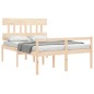vidaXL Cama de matrimonio personas mayores con cabecero madera maciza