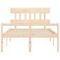 vidaXL Cama de matrimonio personas mayores con cabecero madera maciza