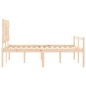 vidaXL Cama de matrimonio personas mayores con cabecero madera maciza