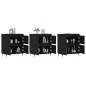 vidaXL Aparadores 3 uds madera contrachapada negro vidaXL Aparadores 3 uds madera contrachapada negro