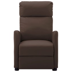 vidaXL Sillón de masaje cuero sintético marrón