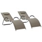 vidaXL Tumbonas 2 unidades textilene gris taupe y gris vidaXL Tumbonas 2 unidades textilene gris taupe y gris