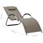 vidaXL Tumbonas 2 unidades textilene gris taupe y gris vidaXL Tumbonas 2 unidades textilene gris taupe y gris