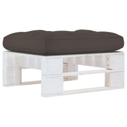 vidaXL Otomana de jardín de palets madera de pino impregnada blanca