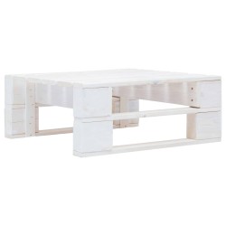 vidaXL Otomana de jardín de palets madera de pino impregnada blanca