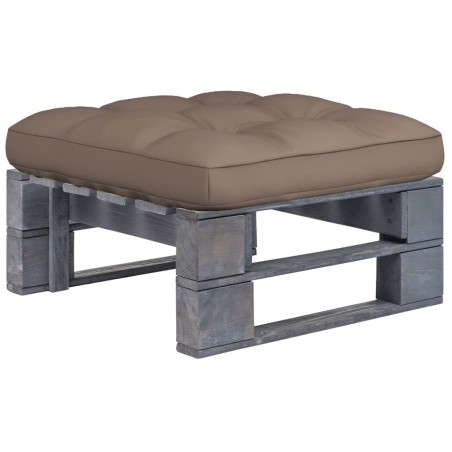vidaXL Otomana de jardín de palets madera de pino impregnada gris