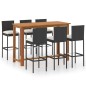 vidaXL Conjunto de bar para jardín 7 piezas con cojines negro vidaXL Conjunto de bar para jardín 7 piezas con cojines negro